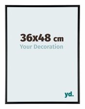 Austin Aluminium Cadre Photo 36x48cm Noir Brillant De Face Mesure | Yourdecoration.fr