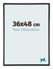Austin Aluminium Cadre Photo 36x48cm Noir Brillant De Face Mesure | Yourdecoration.fr