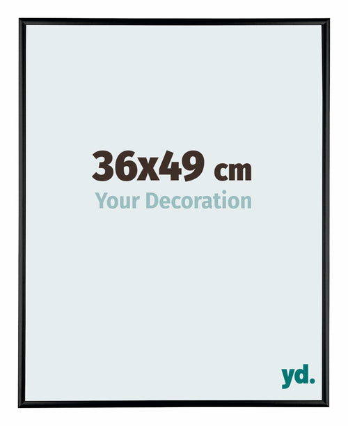 Austin Aluminium Cadre Photo 36x49cm Noir Brillant De Face Mesure | Yourdecoration.fr