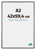 Austin Aluminium Cadre Photo 42x59 4cm A2 Noir Brillant De Face Mesure | Yourdecoration.fr