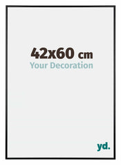 Austin Aluminium Cadre Photo 42x60cm Noir Brillant De Face Mesure | Yourdecoration.fr