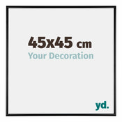 Austin Aluminium Cadre Photo 45x45cm Noir Brillant De Face Mesure | Yourdecoration.fr