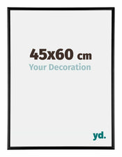 Austin Aluminium Cadre Photo 45x60cm Noir Brillant De Face Mesure | Yourdecoration.fr