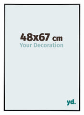 Austin Aluminium Cadre Photo 48x67cm Noir Brillant De Face Mesure | Yourdecoration.fr