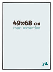 Austin Aluminium Cadre Photo 49x68cm Noir Brillant De Face Mesure | Yourdecoration.fr