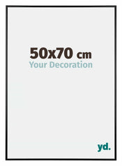 Austin Aluminium Cadre Photo 50x70cm Noir Brillant De Face Mesure | Yourdecoration.fr