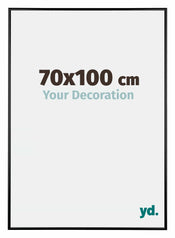 Austin Aluminium Cadre Photo 70x100cm Noir Brillant De Face Mesure | Yourdecoration.fr