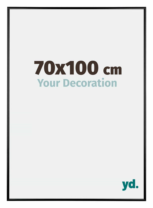 Austin Aluminium Cadre Photo 70x100cm Noir Brillant De Face Mesure | Yourdecoration.fr