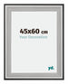 Birmingham Bois Cadre Photo 45x60cm Noir Argent Poli Mesure | Yourdecoration.fr
