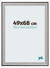 Birmingham Bois Cadre Photo 49x68cm Noir Argent Poli De Face Mesure | Yourdecoration.fr
