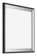 Birmingham Bois Cadre Photo 50x50cm Noir Argent Poli De face Oblique | Yourdecoration.fr