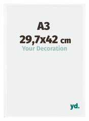 Bordeaux Plastique Cadre Photo 29 7x42cm A3 Blanc Brillant De face Mesure | Yourdecoration.fr
