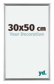 Bordeaux Plastique Cadre Photo 30x50cm Argent De face Mesure | Yourdecoration.fr