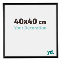 Bordeaux Plastique Cadre Photo 40x40cm Noir Mat De face Mesure | Yourdecoration.fr