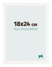 Cadre Photo 18x24 cm Blanc Brillant MDF Bologna De Face Mesure | Yourdecoration.fr