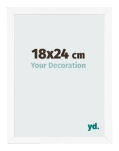 Cadre Photo 18x24 cm Blanc Mat MDF Bologna De Face Mesure | Yourdecoration.fr