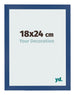 Cadre Photo 18x24 cm Bleu Fonce MDF Bologna De Face Mesure | Yourdecoration.fr