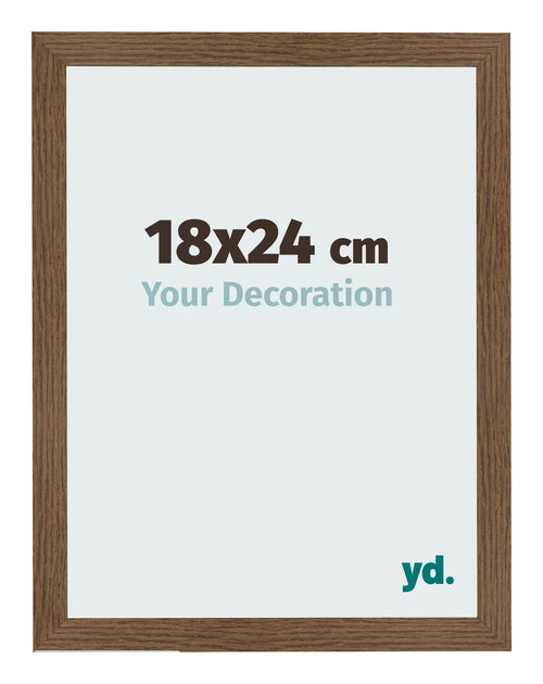 Cadre Photo 18x24 cm Chene Rustique MDF Bologna De Face Mesure | Yourdecoration.fr