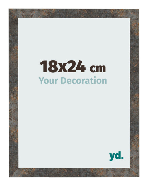 Cadre Photo 18x24 cm Metal Oxyde MDF Bologna De Face Mesure | Yourdecoration.fr