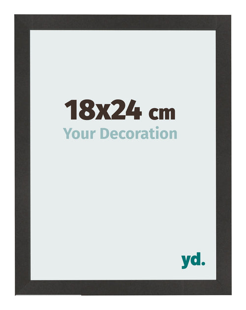 Cadre Photo 18x24 cm Noir Mat MDF Bologna De Face Mesure | Yourdecoration.fr