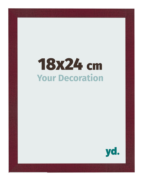 Cadre Photo 18x24 cm Vin Rouge Patine MDF Bologna De Face Mesure | Yourdecoration.fr