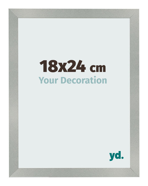 Cadre Photo 18x24cm Aluminium Brossé MDF Bologna De Face Mesure | Yourdecoration.fr