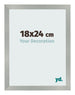 Cadre Photo 18x24cm Aluminium Brossé MDF Bologna De Face Mesure | Yourdecoration.fr