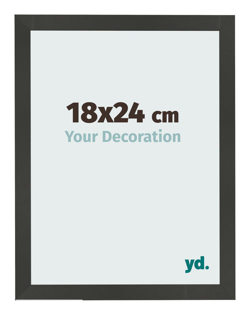 Cadre Photo 18x24cm Anthracite MDF Bologna De Face Mesure | Yourdecoration.fr