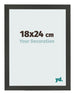 Cadre Photo 18x24cm Anthracite MDF Bologna De Face Mesure | Yourdecoration.fr