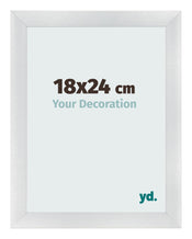 Cadre Photo 18x24cm Argent Noir Patine MDF Pisa De Face Mesure | Yourdecoration.fr