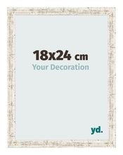 Cadre Photo 18x24cm Blanc Vintage MDF Bologna De Face Mesure | Yourdecoration.fr