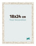 Cadre Photo 18x24cm Blanc Vintage MDF Bologna De Face Mesure | Yourdecoration.fr