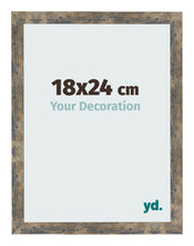 Cadre Photo 18x24cm Bleu Or Mélangé MDF Bologna De Face Mesure | Yourdecoration.fr