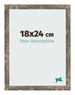 Cadre Photo 18x24cm Bleu Or Mélangé MDF Bologna De Face Mesure | Yourdecoration.fr