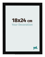 Cadre Photo 18x24cm Noir Brillant MDF Bologna De Face Mesure | Yourdecoration.fr