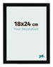 Cadre Photo 18x24cm Noir Brillant MDF Bologna De Face Mesure | Yourdecoration.fr