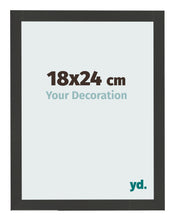 Cadre Photo 18x24cm Noir Grain de Bois MDF Bologna De Face Mesure | Yourdecoration.fr