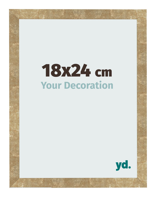 Cadre Photo 18x24cm Or Antique MDF Bologna De Face Mesure | Yourdecoration.fr