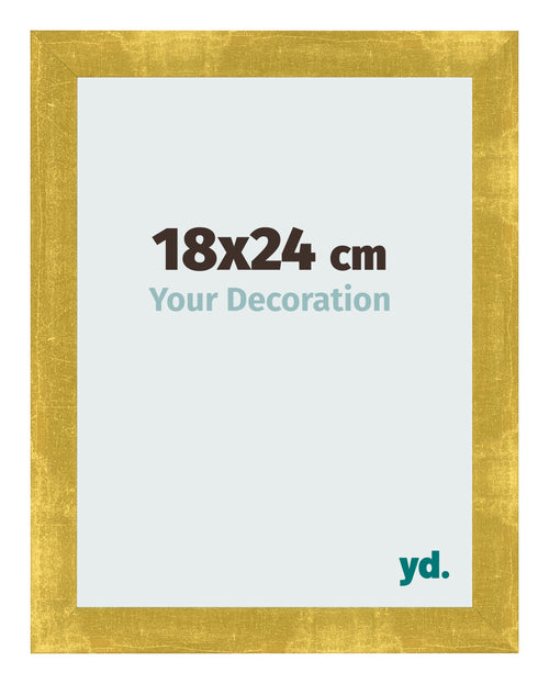 Cadre Photo 18x24cm Or Vintage MDF Pisa De Face Mesure | Yourdecoration.fr