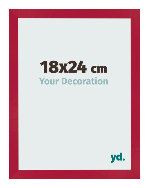 Cadre Photo 18x24cm Rouge MDF Bologna De Face Mesure | Yourdecoration.fr