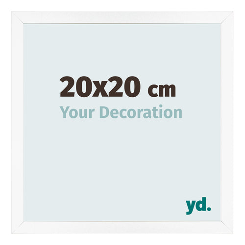 Cadre Photo 20x20 cm Blanc Mat MDF Bologna De Face Mesure | Yourdecoration.fr
