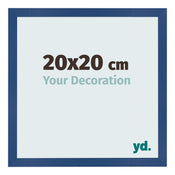 Cadre Photo 20x20 cm Bleu Fonce MDF Bologna De Face Mesure | Yourdecoration.fr