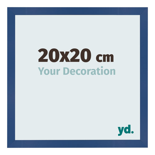 Cadre Photo 20x20 cm Bleu Fonce MDF Bologna De Face Mesure | Yourdecoration.fr