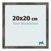 Cadre Photo 20x20 cm Metal Oxyde MDF Bologna De Face Mesure | Yourdecoration.fr
