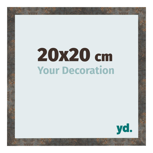 Cadre Photo 20x20 cm Metal Oxyde MDF Bologna De Face Mesure | Yourdecoration.fr