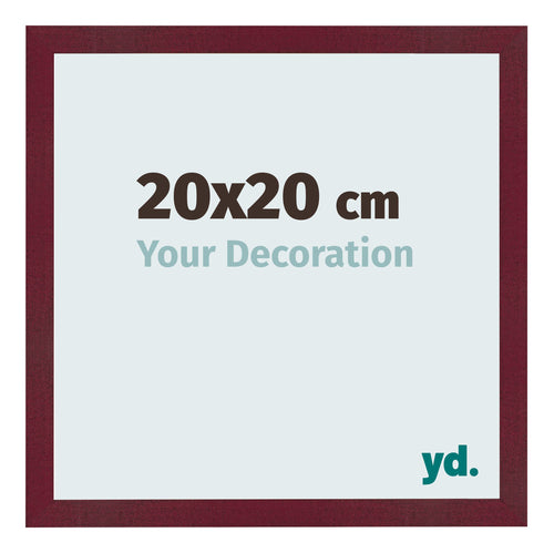 Cadre Photo 20x20 cm Vin Rouge Patine MDF Bologna De Face Mesure | Yourdecoration.fr