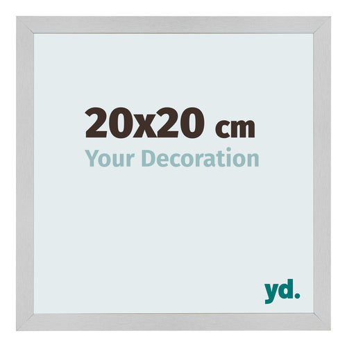 Cadre Photo 20x20cm Acier Inoxydable MDF Bologna De Face Mesure | Yourdecoration.fr