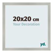 Cadre Photo 20x20cm Argent Mat MDF Bologna De Face Mesure | Yourdecoration.fr