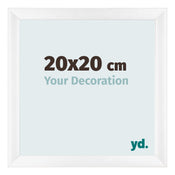 Cadre Photo 20x20cm Blanc Vintage MDF Pisa De Face Mesure | Yourdecoration.fr