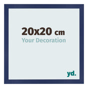 Cadre Photo 20x20cm Bleu Foncé Patiné MDF Bologna De Face Mesure | Yourdecoration.fr